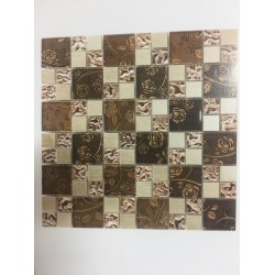 Mosaico su rete Flower Ambra - 30x30 Cm